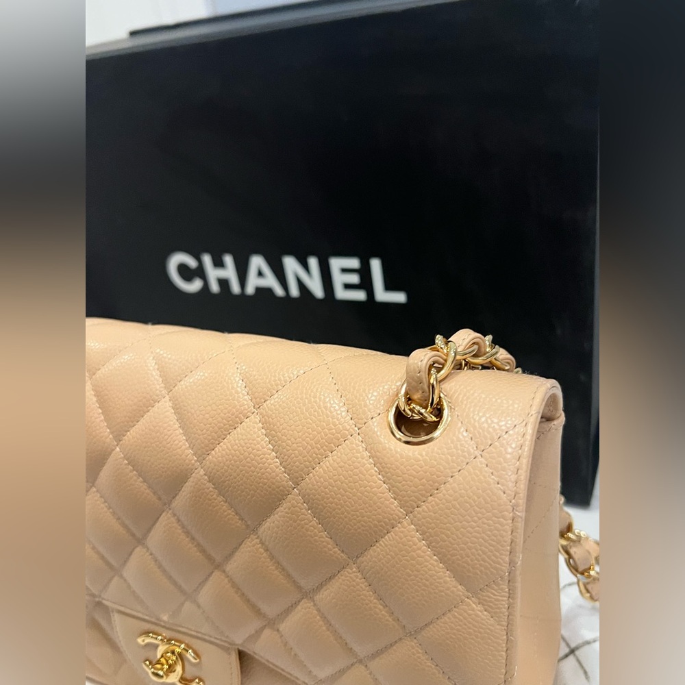 CHANEL Jumbo Beige Quilted Shoulder Bag - Picture 8 of 16